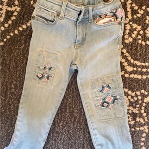 Light Wash Gap kids Jeans with Patchwork Deta